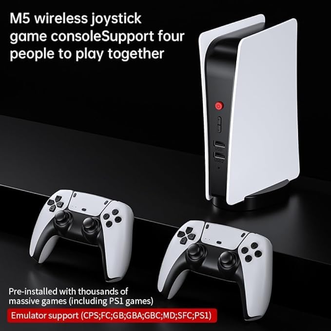 M5-PS5 Game Console – 20,000 Built-In Retro Arcade Games | 1080P HD Output | Wireless Controllers