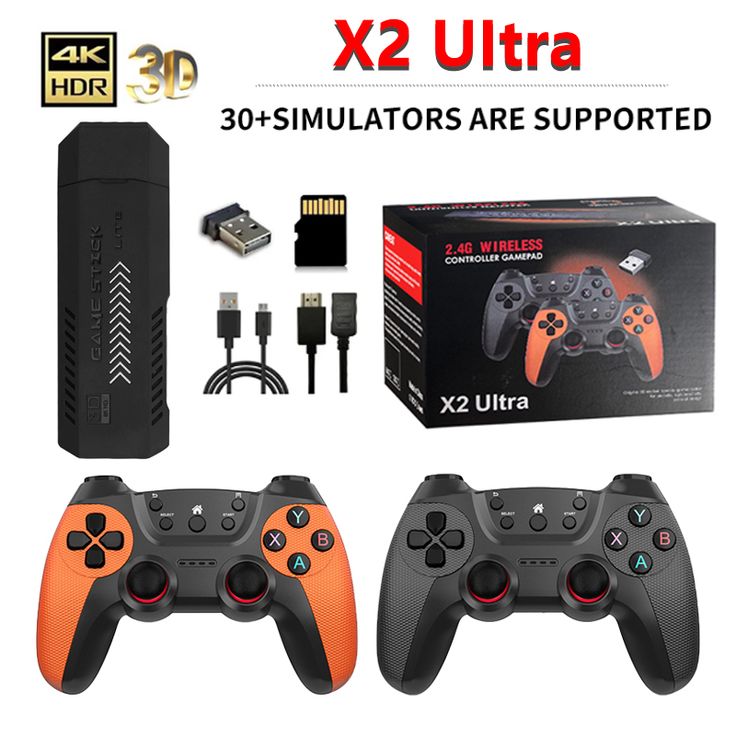 X2 PRO 64GB – 35,000+ Games | 4K Game Stick | 3D Retro Video Game Console