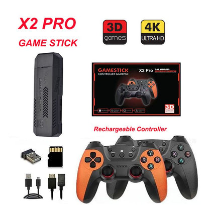 X2 PRO 64GB – 35,000+ Games | 4K Game Stick | 3D Retro Video Game Console