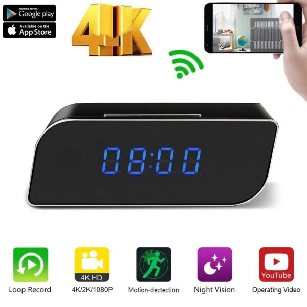 Hidden T3 WiFi Table Clock HD 1080P