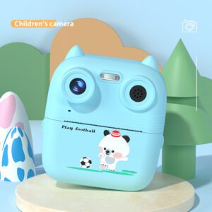 D8S CHILDRENS TIME FRONT/BACK REAR HD DIGITAL THERMAL PRINT CAMERA 1080P 48MP BLUE