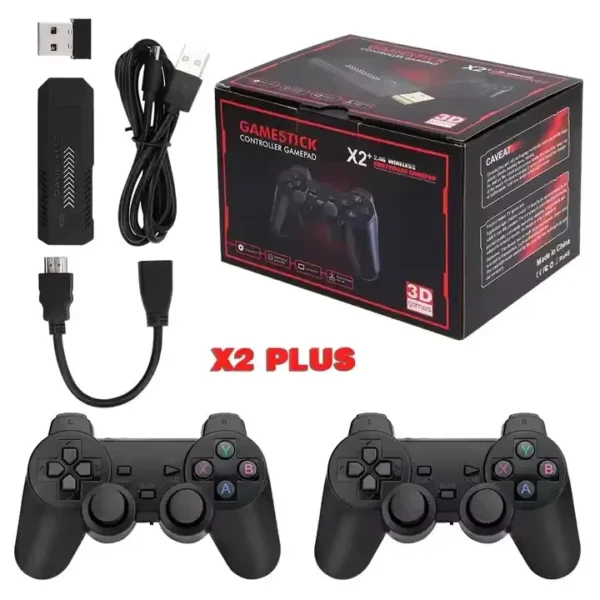 X2 Plus Retro 3d 40000+ Video Games GTA LOVERS 4k Hd Output Game Stick With 2 Wireless Controllers